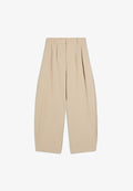 Bershka PLEATED SUPER BAGGY - Trousers - sand
