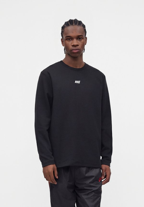 Nike Sportswear CLUB VARSITY CREW - Sweatshirt - black/white