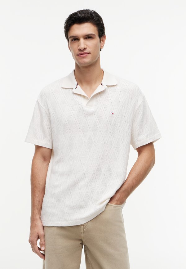 Tommy Hilfiger JACQUARD - Polo shirt - ivory petal