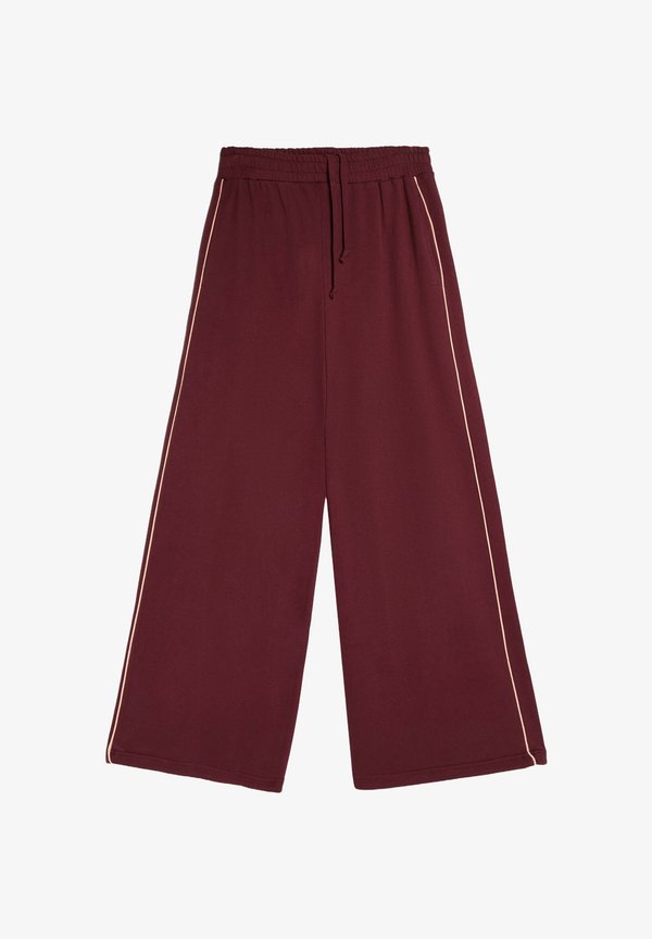 Bershka PLUSH - JOGGERS - Tracksuit bottoms - bordeaux