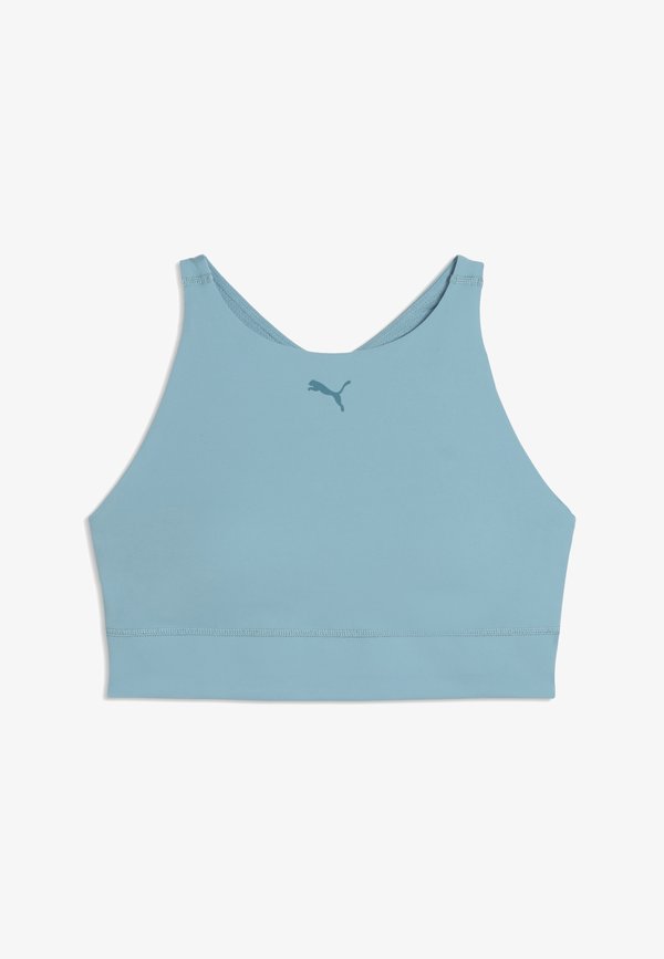 Puma SHAPELUXE HIGH NECK BRA - MID - Medium support sports bra - baltic sea blue