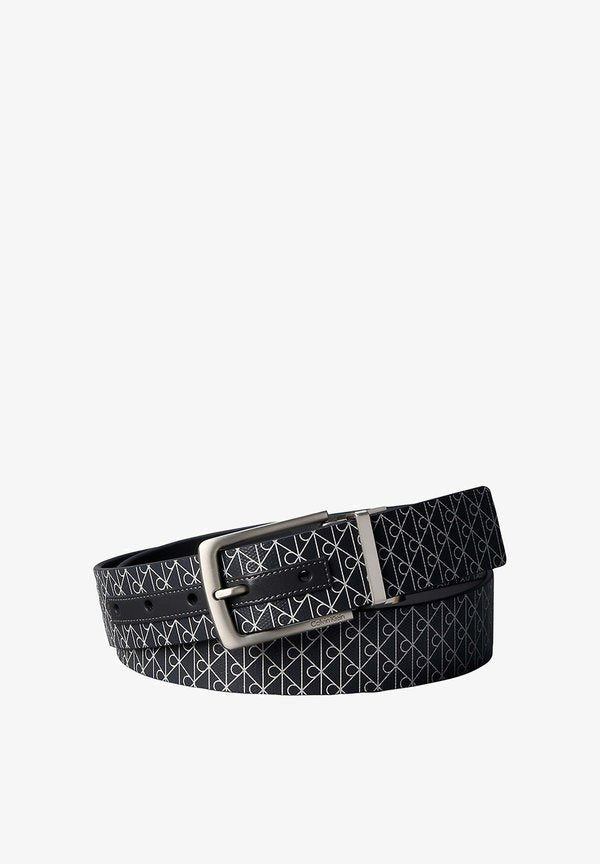 Calvin Klein CASUAL PIN AOP COATED 35MM ADJ/ - Belt - iron gate