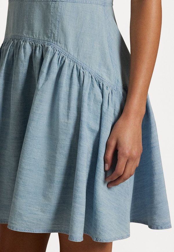 Polo Ralph Lauren PANELED COTTON CHAMBRAY DRESS