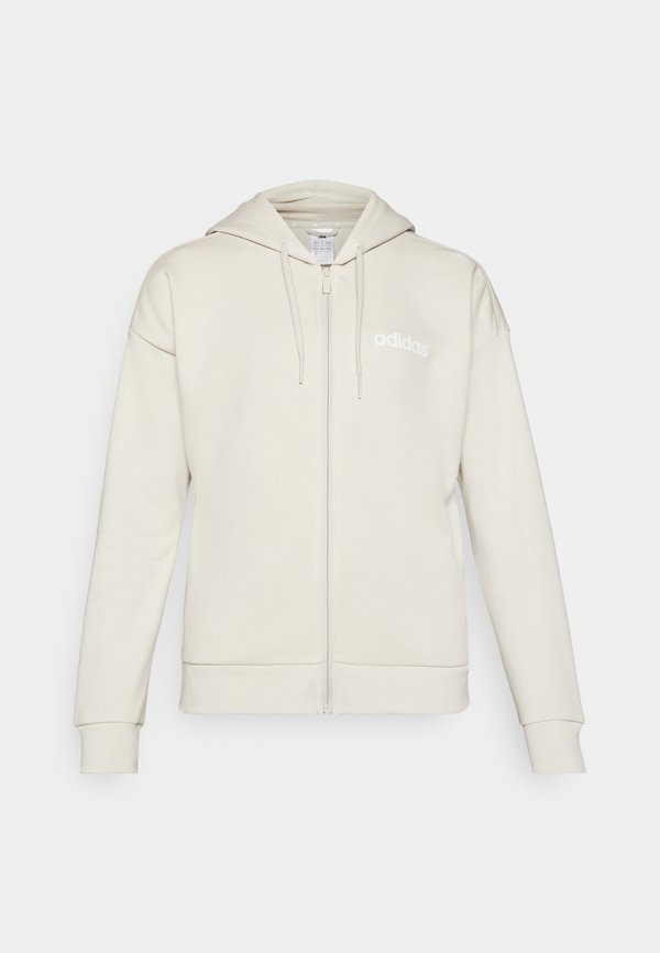adidas Sportswear ESSENTIALS LINEAR FULL ZIP  HOODIE - Zip-up sweatshirt - alumina/white