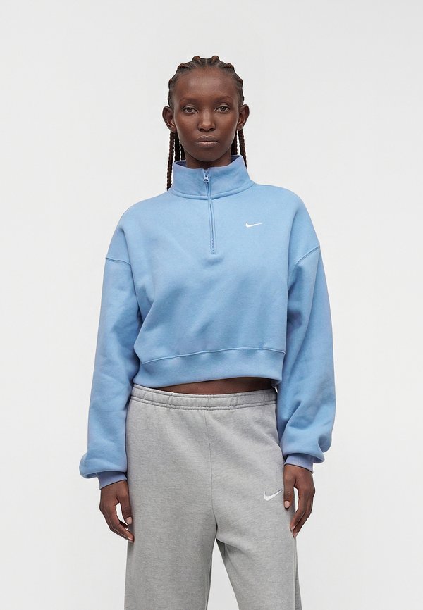 Nike Sportswear STUDIO FLEECE MEDIUM WEIGHT OVERSIZED 1/4-ZIP CROPPED TOP - Sweatshirt - bleached lilac/sail