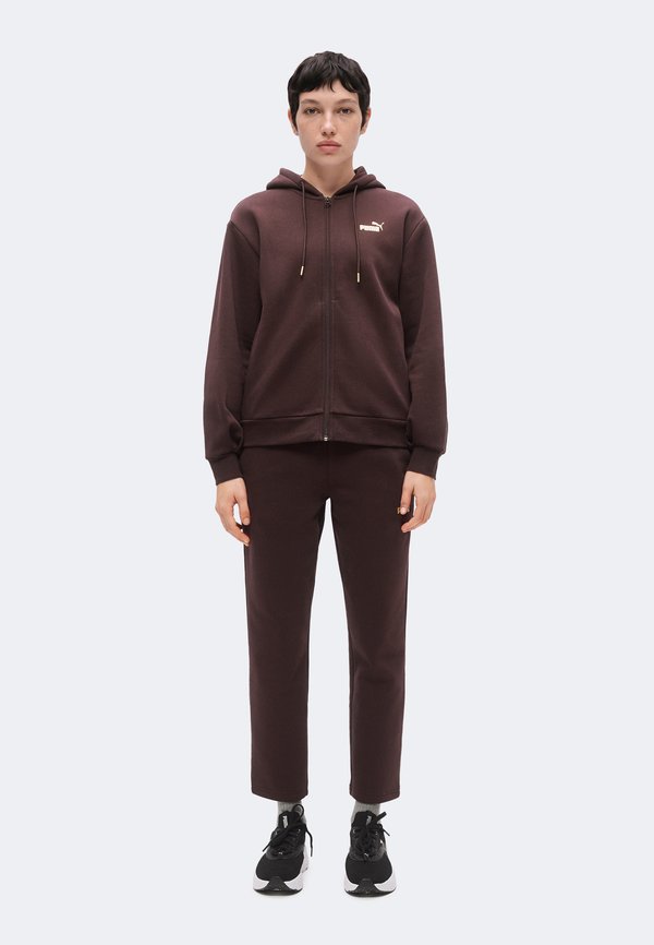 Puma METALLIC HOODED STANDARD SUIT - Tracksuit - chocolate fondue