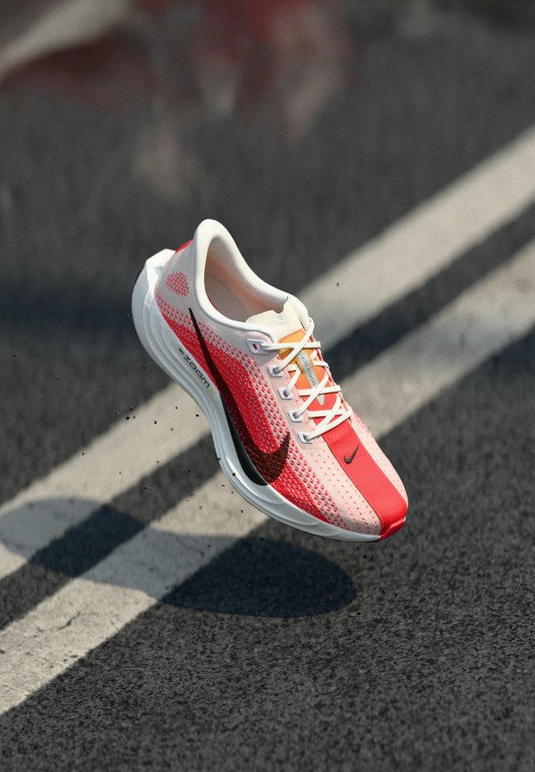 Nike Performance PEGASUS PLUS - Road running shoes - white/black/bright crimson/topaz gold-coloured