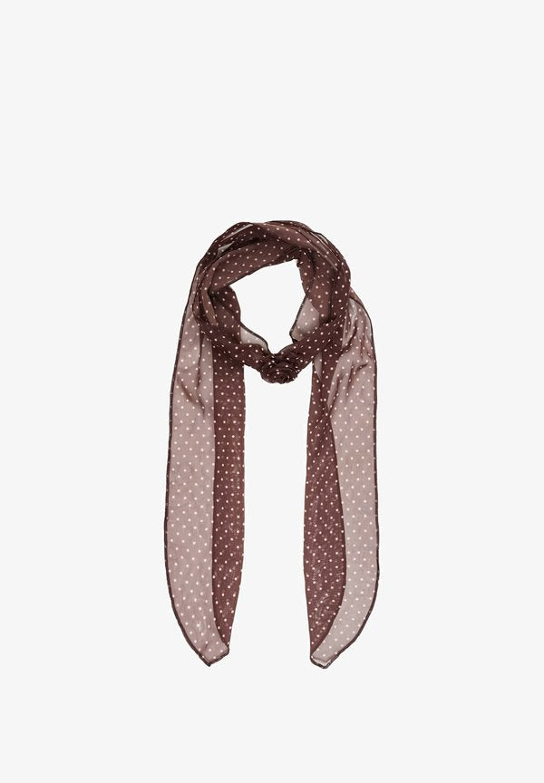 Bershka FLORAL PRINT - SCARF - Scarf - dark brown
