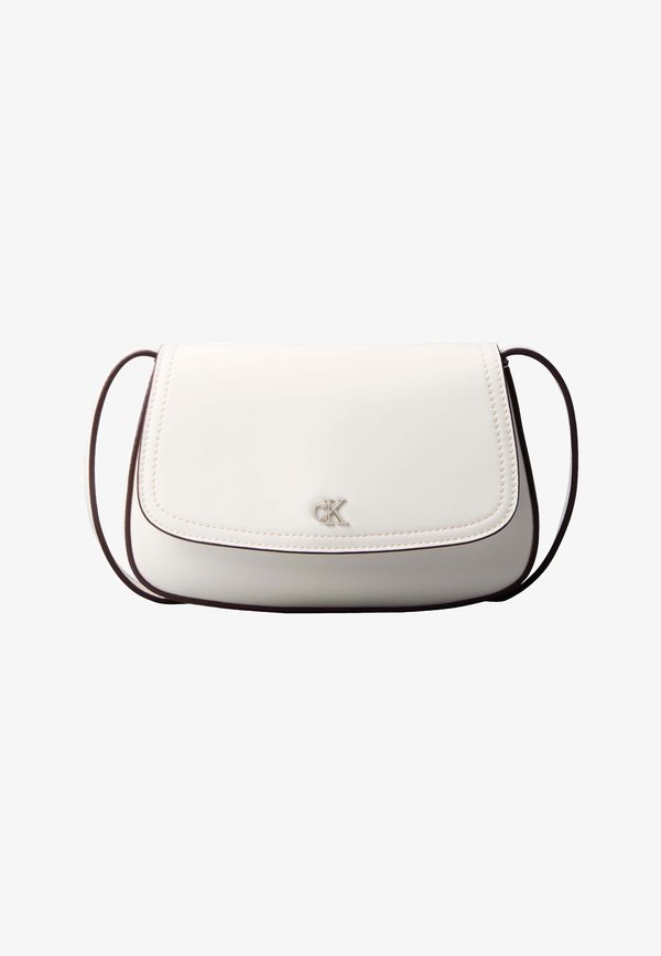 Calvin Klein FLAP CAMERA - Cross body bag - white alyssum