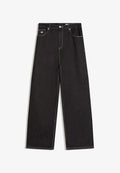 Bershka SUPER EMBROIDERED  - Baggy Jeans - black