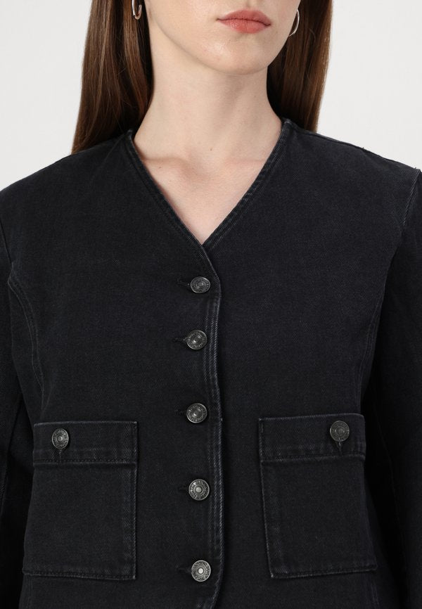 7 for all mankind COLLARLESS JACKET THUNDER