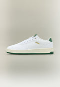 Puma COURT CLASSIC - Trainers - white/vine/gold-coloured