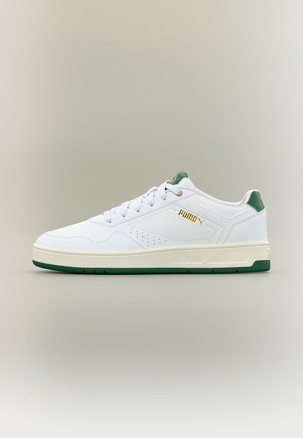 Puma COURT CLASSIC - Trainers - white/vine/gold-coloured