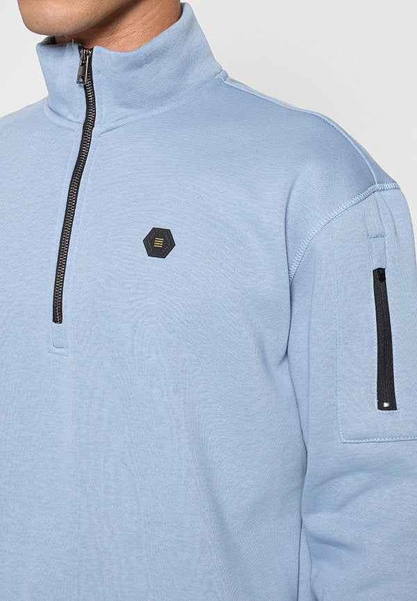 NO EXCESS SWEATER HALF ZIP BRUSHED