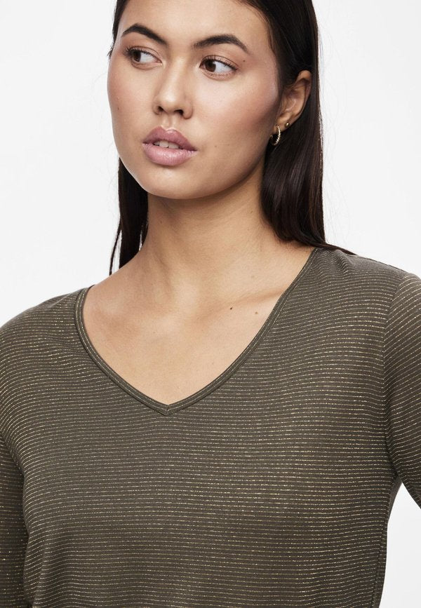 Pieces PCBILLO V NECK STRIPES