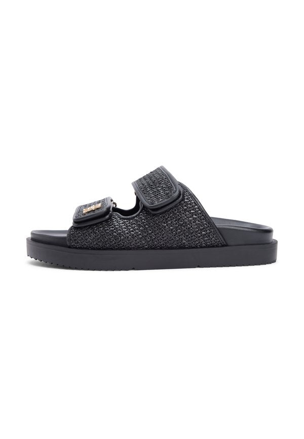 Tommy Hilfiger RAFFIA TH MONOGRAM DOUBLE STRAP SANDALS