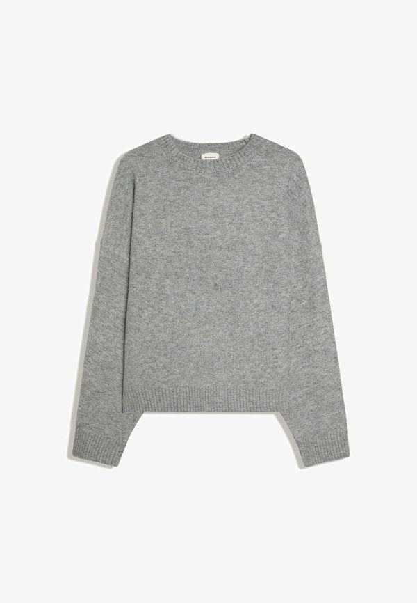 Bershka BOXY ROUND NECK - SWEATER - Jumper - grey