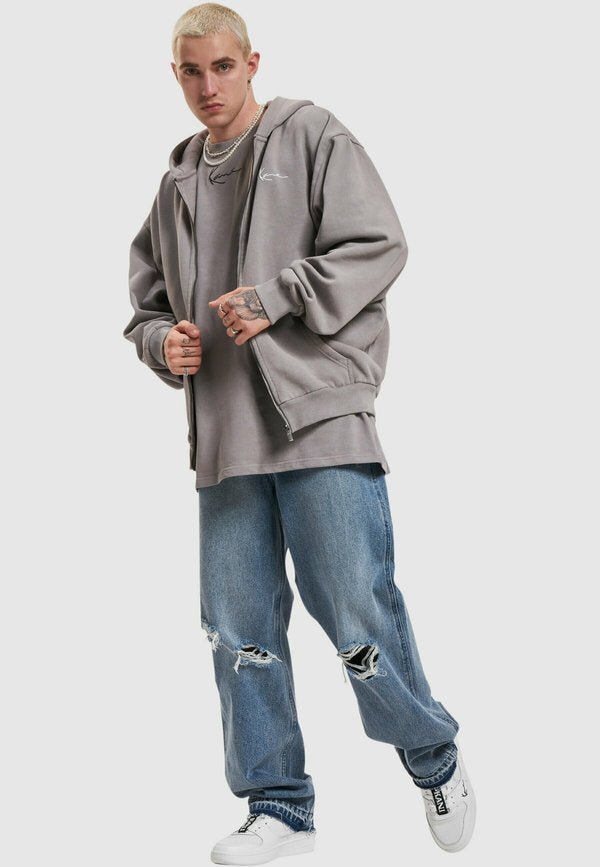 Karl Kani CHEST SIGNATURE OS WASHED HEAVY SWEAT WOLF FULL ZIP