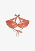 Bershka LAMINATED BANDEAU - BIKINI TOP - Bikini top - orange