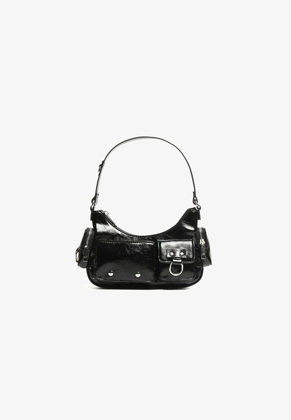 Bershka MULTI-POCKET - SHOULDER - Handbag - black