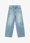 Bershka BAGGY WITH PATCHED STARS - JEANS - Relaxed fit jeans - blue denim