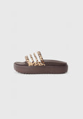 adidas Sportswear ADILETTE - Pool slides - shadow brown/white/magic beige