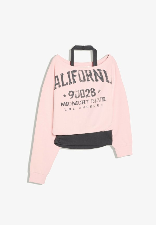 Bershka DOUBLE ASYMMETRIC NECK - SWEATSHIRT - Sweatshirt - pink