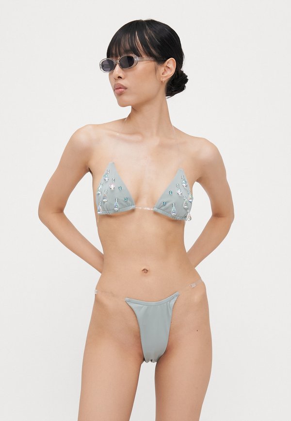 Jaded London TRIANGLE WITH CLEAR STRAPS DROPLET BEADING