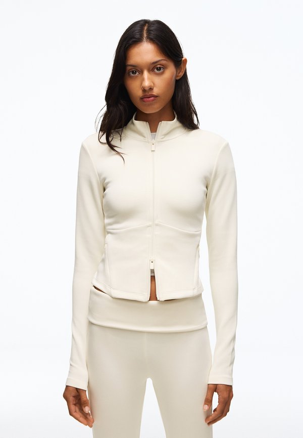 Bershka JACKET - Zip-up sweatshirt - beige