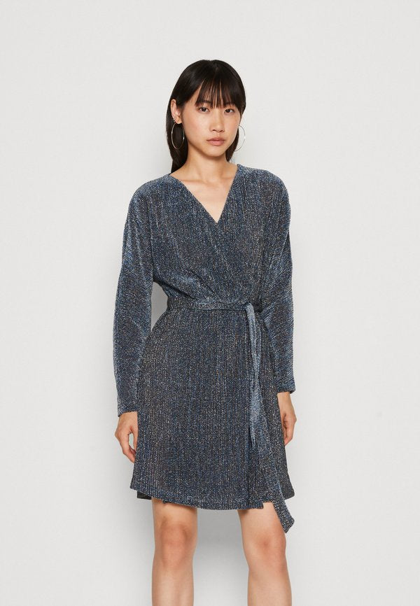 ONLY ONLALLY V NECK BELT SHORT DRESS