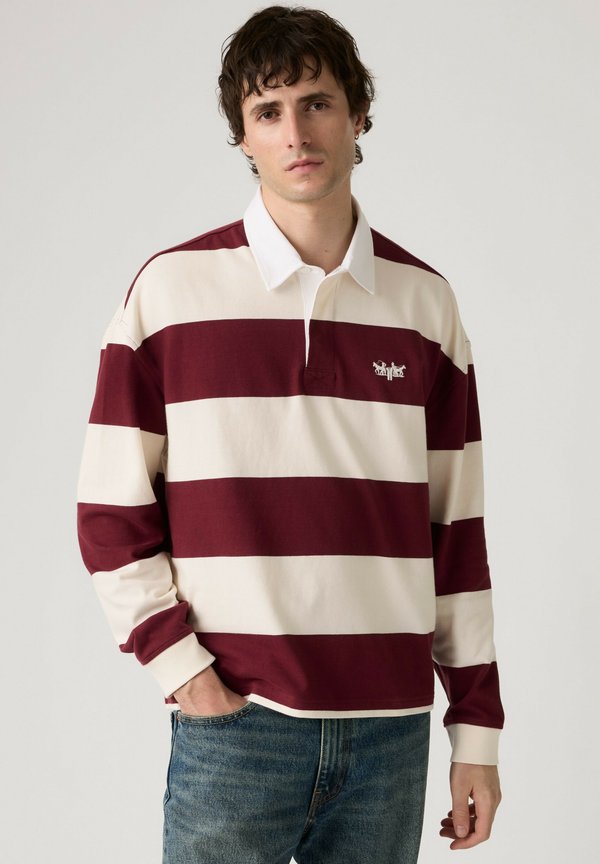 Levi's® HUDSON BOXY RUGBY RONAN STRIPE NAVY BLAZ - Polo shirt - ronan stripe navy bl/reds