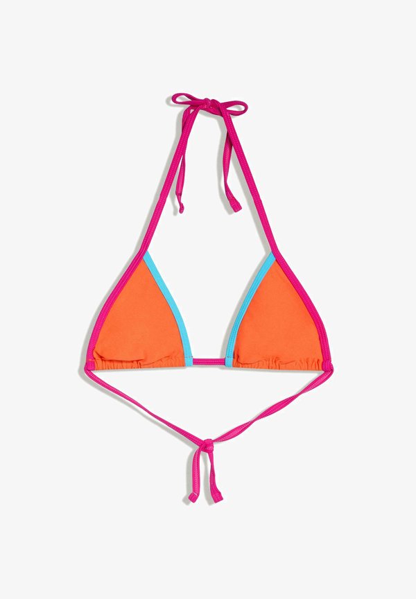 Bershka CONTRAST TRIANGLE BIKINI TOP - Bikini top - orange