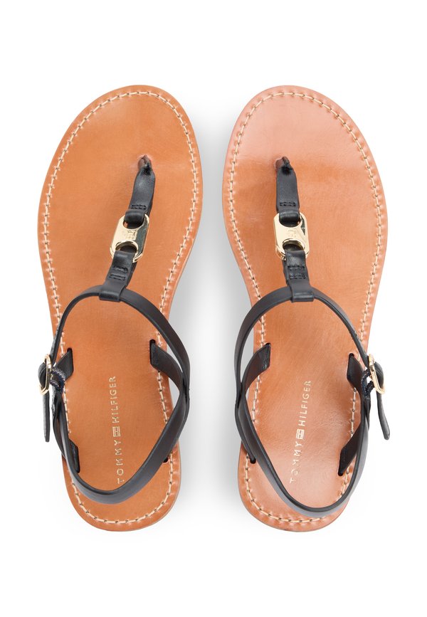 Tommy Hilfiger LEATHER TH MONOGRAM STRAP SANDALS
