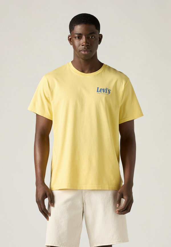 Levi's® LSE_SS RELAXED FIT TEE BOXTAB 5IN BLACK. - Print T-shirt - levis records crus - yellows
