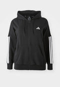 adidas Sportswear ESSENTIALS STRIPES FULL ZIP HOODIE - Zip-up sweatshirt - black/white