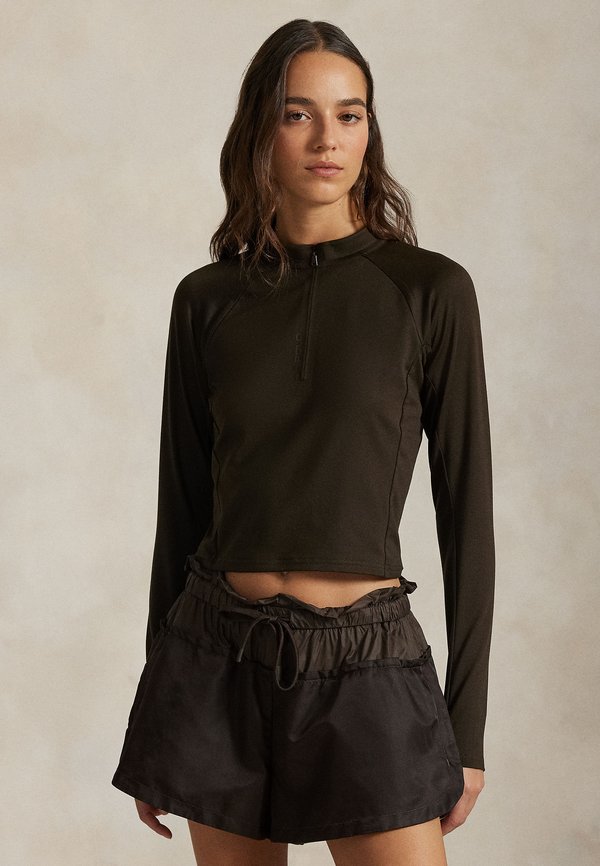 Polo Ralph Lauren SUEDED JERSEY CROPPED HALF-ZIP