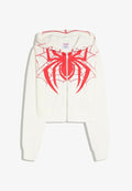 Bershka SPIDER PRINT HOODED JACKET - Zip-up sweatshirt - white