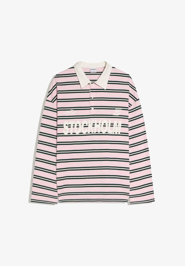 Bershka COLLAR PRINT - Polo shirt - light pink
