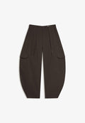 Bershka FLUID BARREL TAILORING CARGO - TROUSERS - Cargo trousers - mottled dark grey