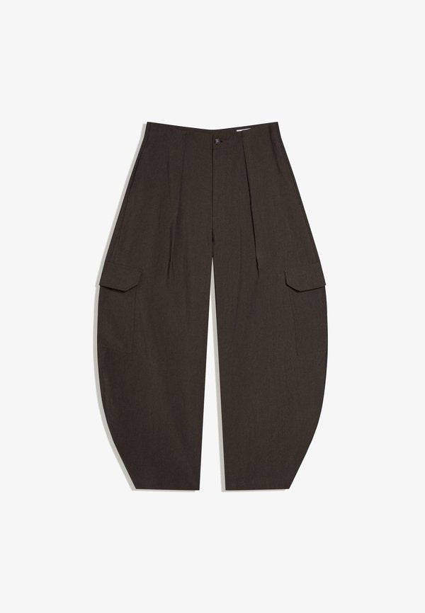 Bershka FLUID BARREL TAILORING CARGO - TROUSERS - Cargo trousers - mottled dark grey