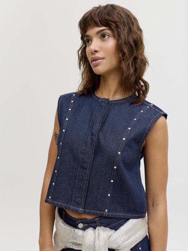 JJXX JXMAE DENIM WAISTCOAT