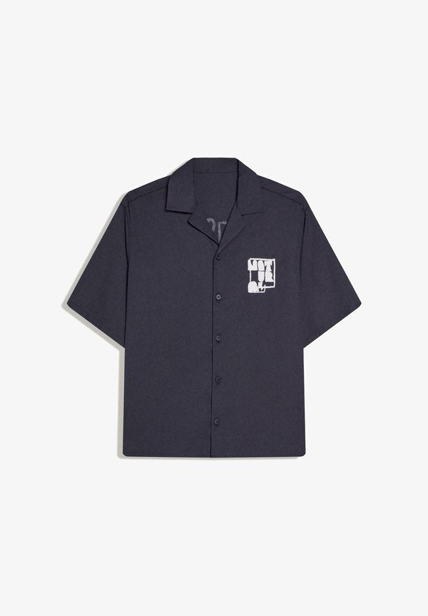 Bershka BOXY PRINT FLOCK - SHIRT - Shirt - royal blue