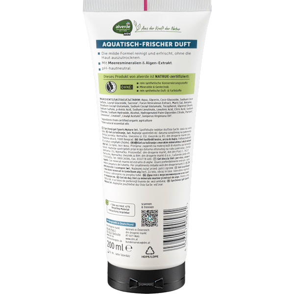 Duschgel Sports Nature 3in1 alverde MEN