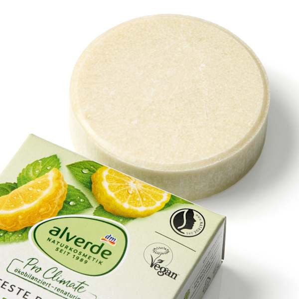 Festes Duschgel Minze-Bergamotte Duft alverde NATURKOSMETIK