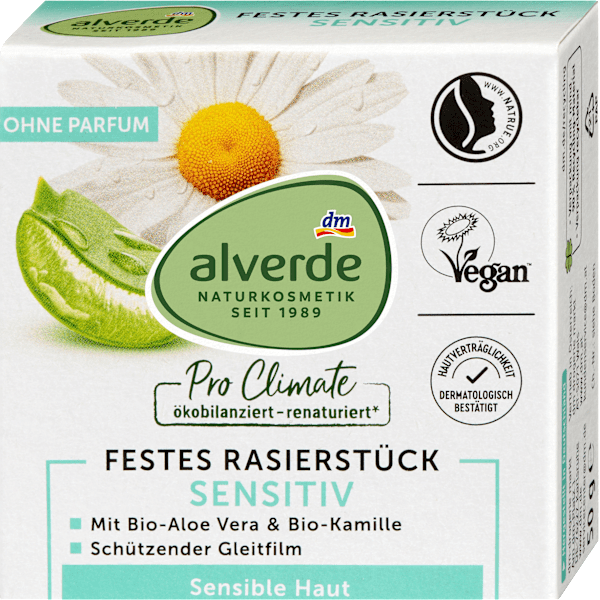 Festes Rasierstück Aloe Vera & Kamille alverde NATURKOSMETIK