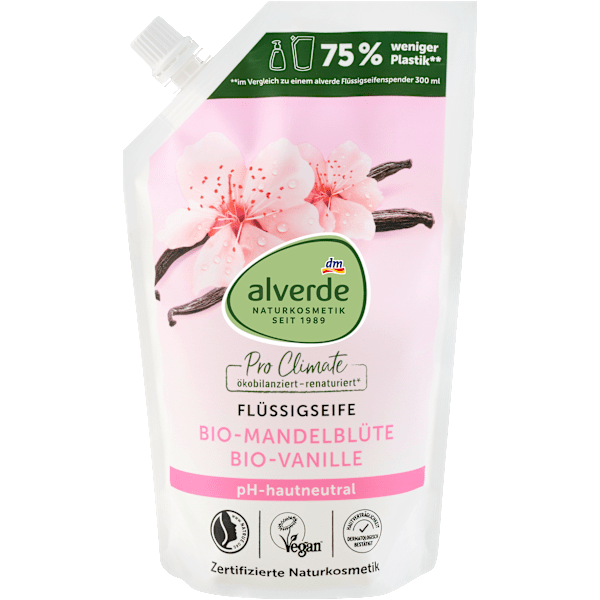 Flüssigseife Mandelblüte & Vanille, Nachfüllpack alverde NATURKOSMETIK