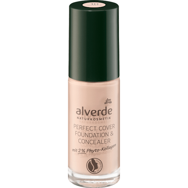 Foundation & Concealer Perfect Cover mit 2% Phyto-Kollagen 10 Vanilla alverde NATURKOSMETIK