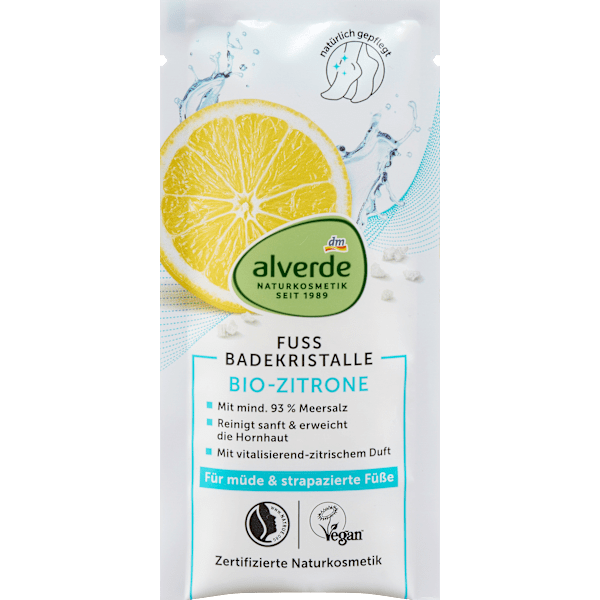 Fußbad Badekristalle Zitrone alverde NATURKOSMETIK
