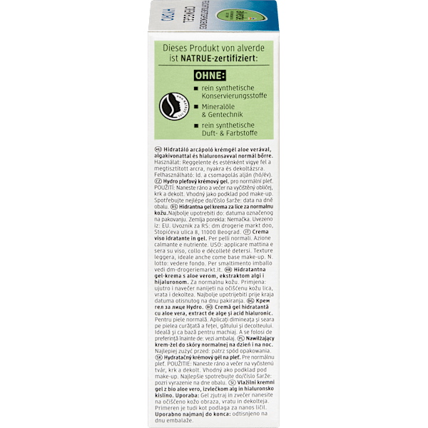 Gesichtscreme Gel Hydro feuchtigkeitsspendend alverde NATURKOSMETIK