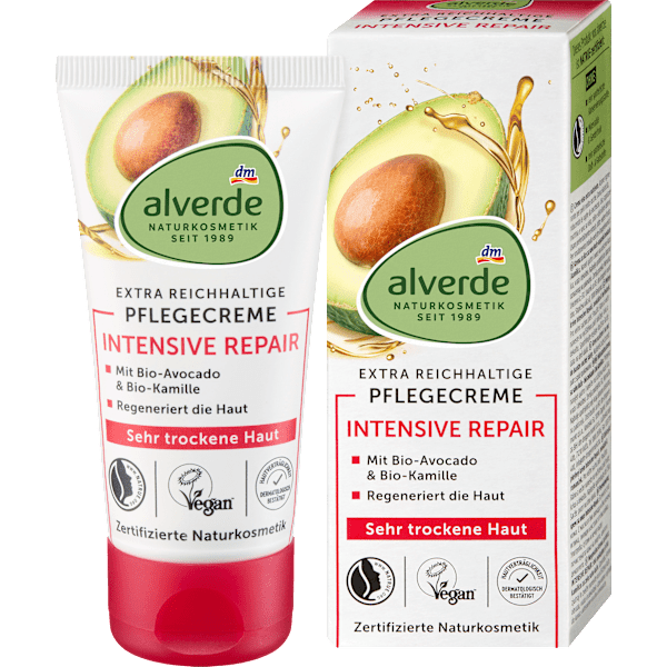 Gesichtscreme Intensiv Repair Avocado alverde NATURKOSMETIK